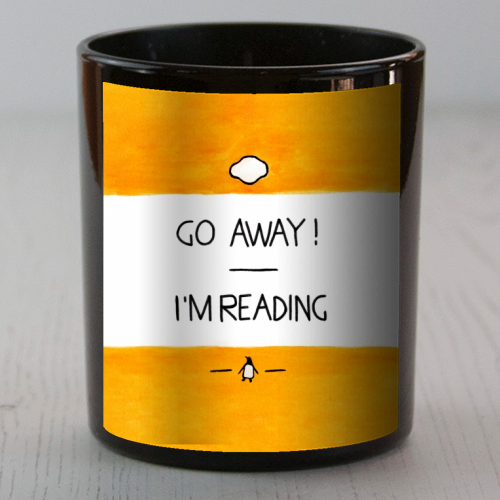 Go Away, I'm Reading - Watercolour Illustration - scented candle by A Rose Cast - Karen Murray