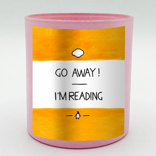 Go Away, I'm Reading - Watercolour Illustration - scented candle by A Rose Cast - Karen Murray