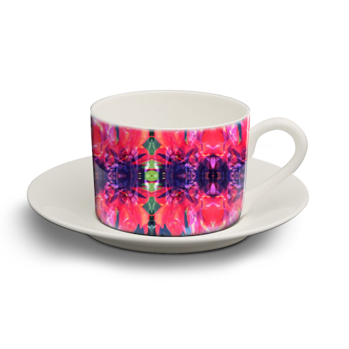 Red Hot Poker - personalised cup and saucer by Lauren Douglass