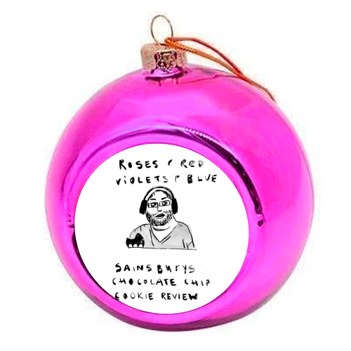 Sainsburys Chocolate Chip Cookie Review - colourful christmas bauble by Hannah Venables