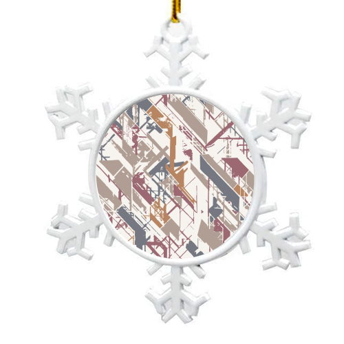 Slashed Lines - snowflake decoration by Pam Chappell