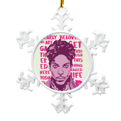 Prince - Purple Reign - snowflake decoration by Rick Letford