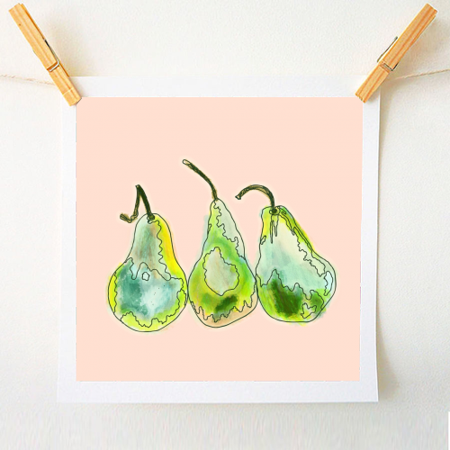 3 Pears - original print by minniemorris art