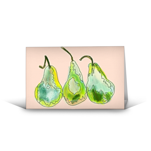 3 Pears - funny greeting card by minniemorris art