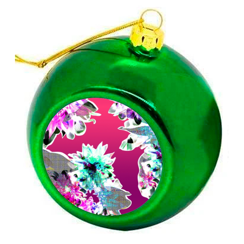 Digital Floral - colourful christmas bauble by Katie Punton