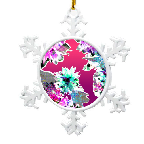Digital Floral - snowflake decoration by Katie Punton
