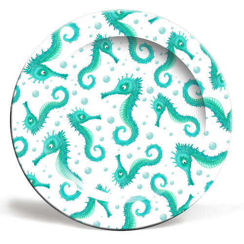 SEAHORSE - ceramic dinner plate by Shane Crampton