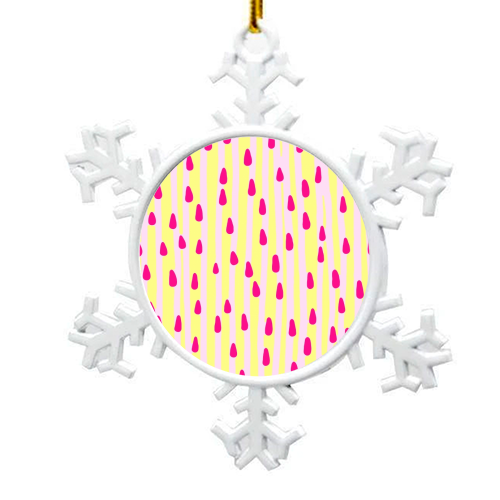 Rhubarb and Custard - snowflake decoration by Jennifer Duckett