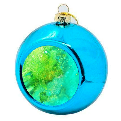 Green Aurora - colourful christmas bauble by Sophie Edgerley