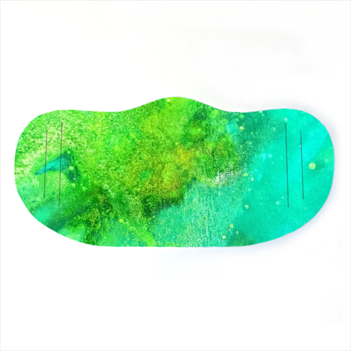 Green Aurora - face cover mask by Sophie Edgerley
