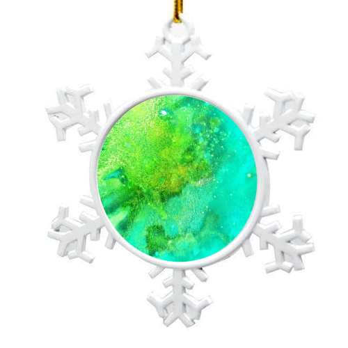 Green Aurora - snowflake decoration by Sophie Edgerley