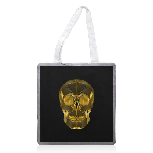 Golden Skull - printed tote bag by Suzanne Waters