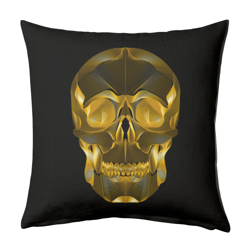 Golden Skull - designed cushion by Suzanne Waters