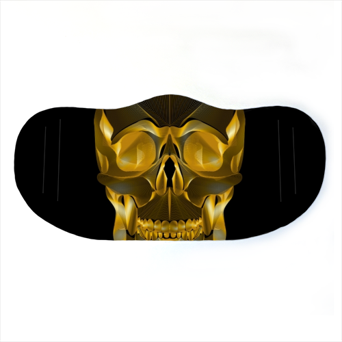 Golden Skull - face cover mask by Suzanne Waters
