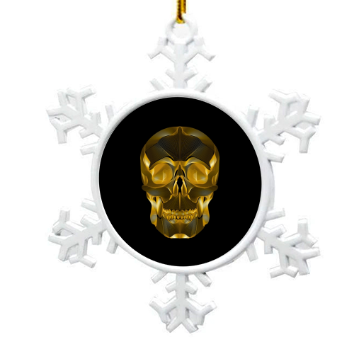 Golden Skull - snowflake decoration by Suzanne Waters