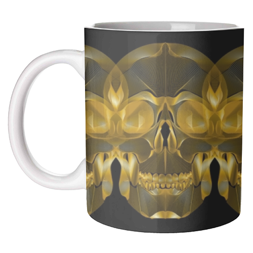 Golden Skull - unique mug by Suzanne Waters