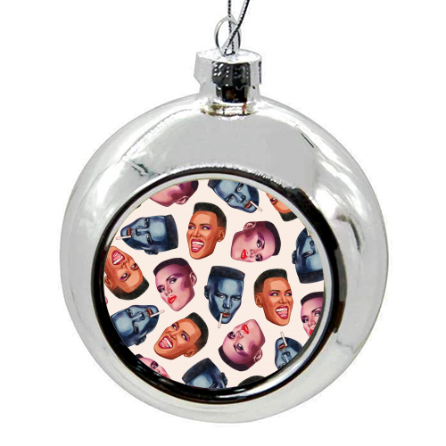 Grace Faces - colourful christmas bauble by Helen Green