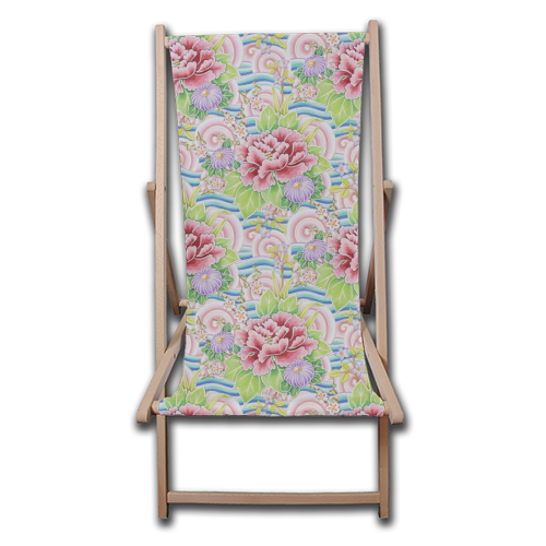Kimono Bouquet - canvas deck chair by Patricia Shea