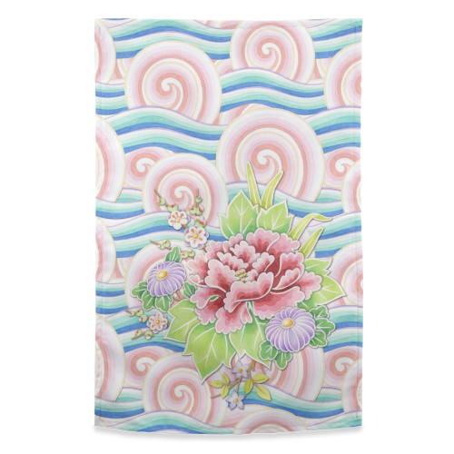 Kimono Bouquet - funny tea towel by Patricia Shea