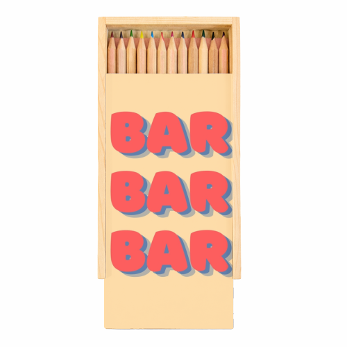 Bar Bar Bar typographic - Coloured Pencils with Box by Proper Job Studio