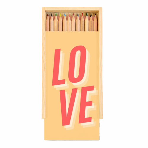 L.O.V.E typographic - Coloured Pencils with Box by Proper Job Studio
