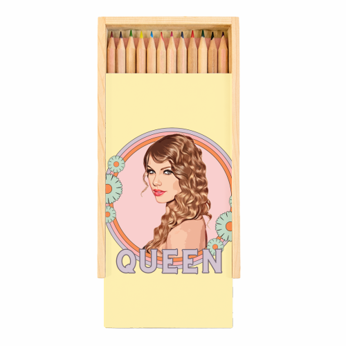 Queen Tay - Coloured Pencils with Box by DOLLY WOLFE