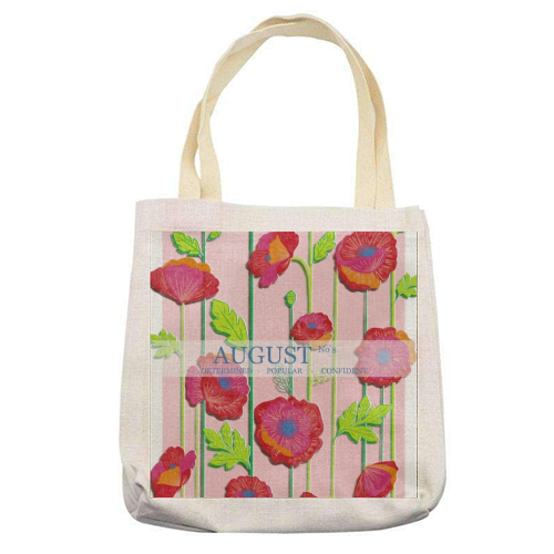 August Flowers - Poppy - printed canvas tote bag by Yaz Raja