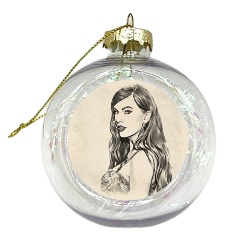A Tortured Poets Doodles - xmas bauble by DOLLY WOLFE
