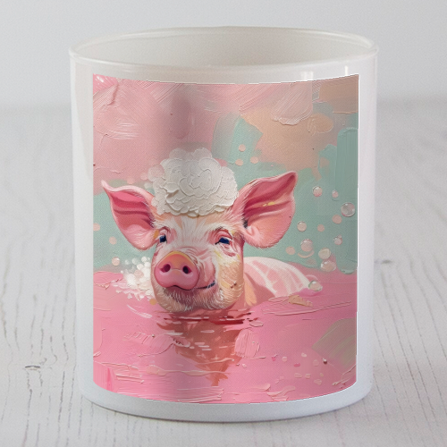 Cute Pig Taking Bath - scented candle by DejaReve