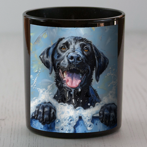 Black dog chilling - scented candle by DejaReve