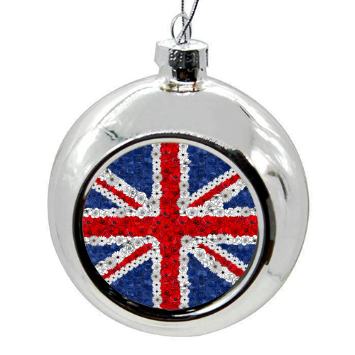 UNION JACK OF FLOWERS - colourful christmas bauble by Lilly Rose