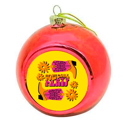 Cowgirl Party Bold Bright Trending Giftware - colourful christmas bauble by AbiGoLucky
