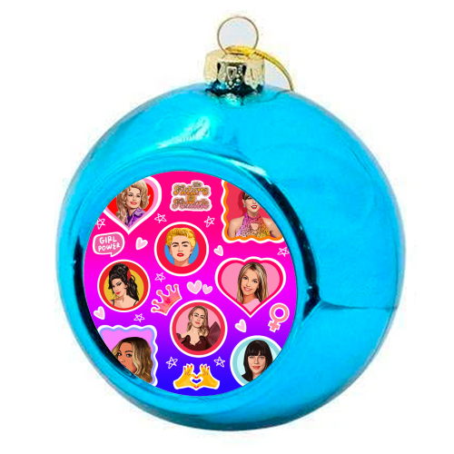 Female Music Icons - colourful christmas bauble by DOLLY WOLFE