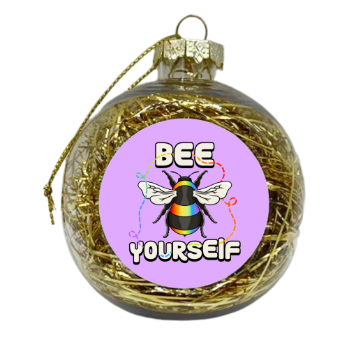 Bee Yourself - Pride Bee - xmas bauble by Amy Farmer