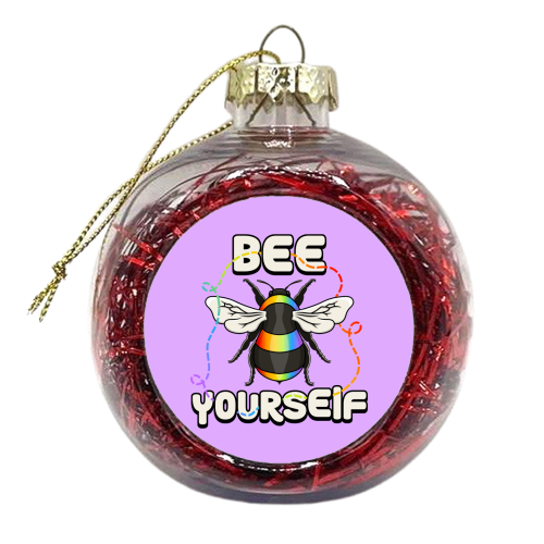 Bee Yourself - Pride Bee - xmas bauble by Amy Farmer
