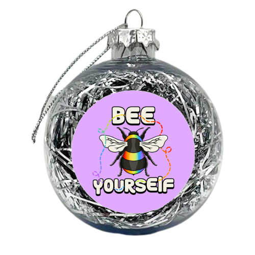 Bee Yourself - Pride Bee - xmas bauble by Amy Farmer