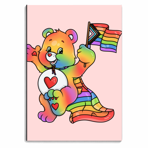 Pride Care Bear - personalised A4, A5, A6 notebook by Amy Farmer