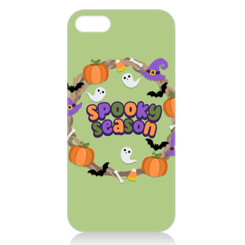 Spooky Season - Halloween Wreath - unique phone case by Amy Farmer
