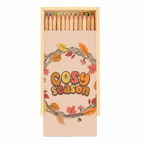 Cosy Season - Autumn Wreath - Fall Vibes - Coloured Pencils with Box by Amy Farmer