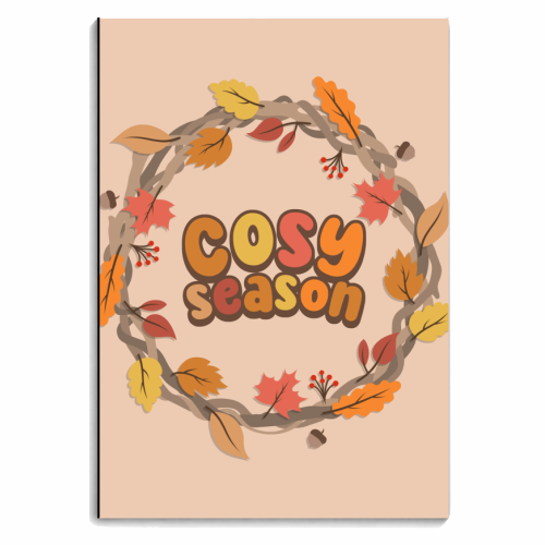 Cosy Season - Autumn Wreath - Fall Vibes - personalised A4, A5, A6 notebook by Amy Farmer