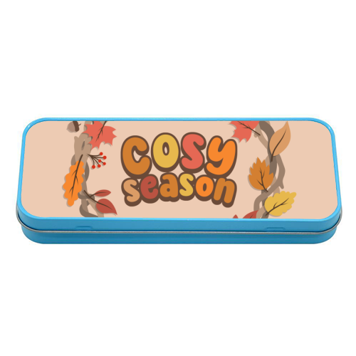 Cosy Season - Autumn Wreath - Fall Vibes - tin pencil case by Amy Farmer
