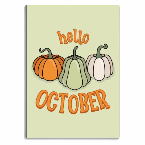 Hello October - Pumpkin Patch - personalised A4, A5, A6 notebook by Amy Farmer