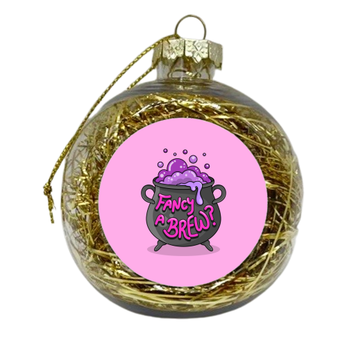 Fancy A Brew? - Witch Cauldron - xmas bauble by Amy Farmer