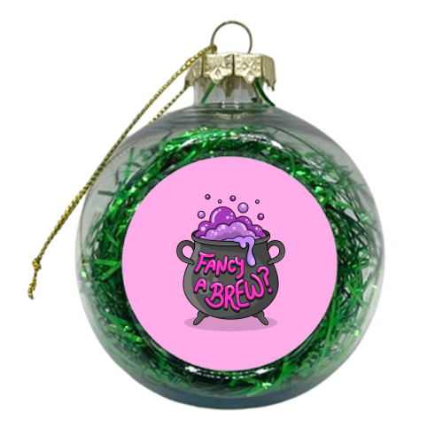 Fancy A Brew? - Witch Cauldron - xmas bauble by Amy Farmer