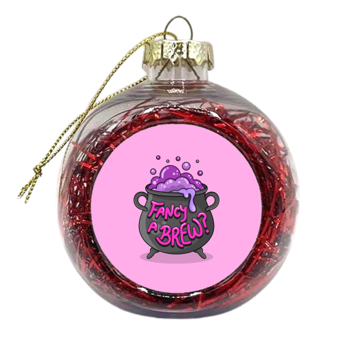 Fancy A Brew? - Witch Cauldron - xmas bauble by Amy Farmer