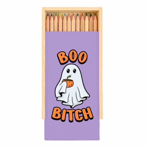 Boo Bitch - Ghost - Coloured Pencils with Box by Amy Farmer
