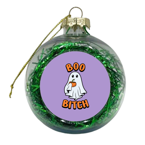 Boo Bitch - Ghost - xmas bauble by Amy Farmer