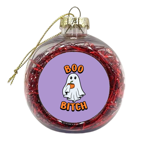 Boo Bitch - Ghost - xmas bauble by Amy Farmer