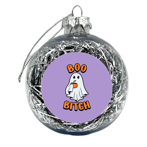 Boo Bitch - Ghost - xmas bauble by Amy Farmer