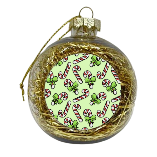 Christmas Candy Canes Pattern - xmas bauble by Amy Farmer